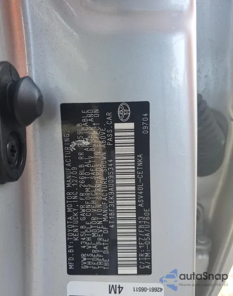 2010 Toyota Camry Base from USA, damaged, VIN 4T1BF3EK9AU095344